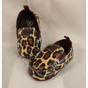 Ariat Girls 6-9m Western Casual LIL' STOMPERS Natalie Leopard Brown/ Turquoise